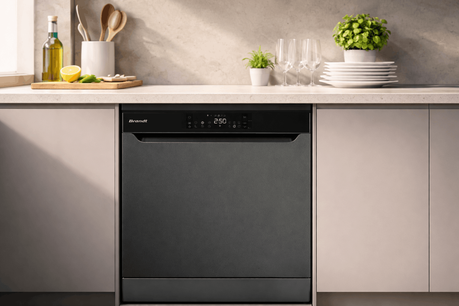 Lave Vaisselle BRANDT 16 couverts avec afficheur DARK SILVER 